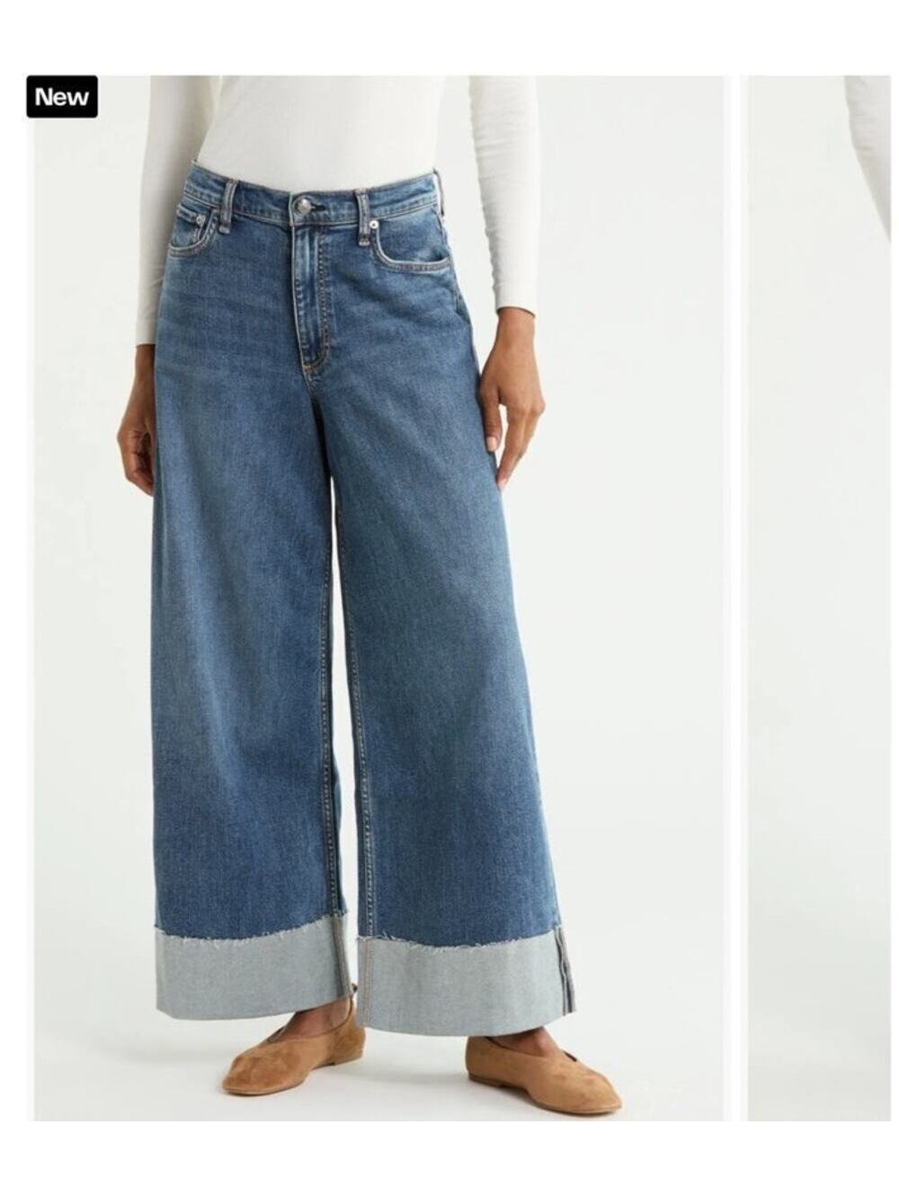 Rag & Bone The Sofie High Rise Ultra Wide Ankle Jeans